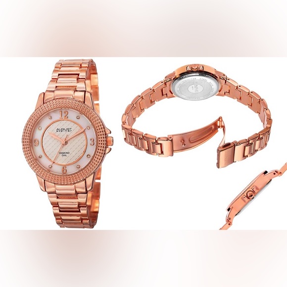 NIB August Steiner Mother of Pearl Rose Gold Watch ⌚️⚜️ - Picture 1 of 10